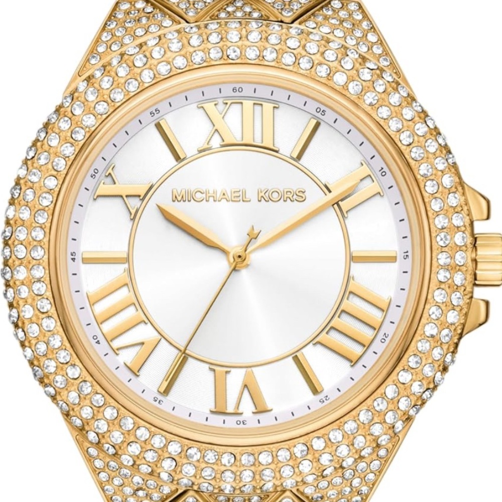 Michael Kors Gold and White Crystal-Embellished Women's Watch